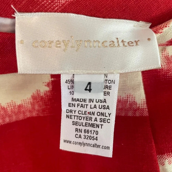 Corey Lynn Calter Anthropologie Red & Ivory Jacquard Pencil Skirt, 4 - Picture 6 of 12